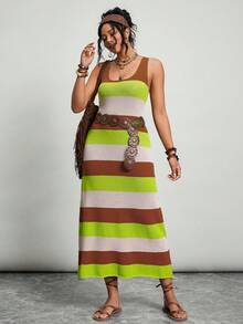 SHEIN LUNE Đầm dệt kim cỡ lớn, Đầm kẻ sọc nhiều màu cỡ lớn, Đầm dài không tay cổ chữ U, Trang phục dự lễ hội âm nhạc, Trang phục đi nghỉ mát, Đầm đi nghỉ mát, Trang phục đi biển, Đầm maxi kẻ sọc, Đầm dài thường ngày, Đầm hè cho nữ, Đầm dài nữ, Đầm maxi phong cách Boho, Đầm maxi mùa hè, Đầm maxi đi nghỉ mát cho nữ, Đầm maxi không tay cho nữ, Đầm maxi dệt kim, Đầm maxi in họa tiết, Đầm hè cho nữ, Đầm đi nghỉ mát cho nữ. - Nhiều màu - Xem 7