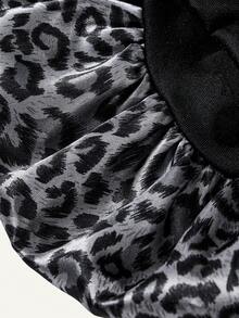 Jednoczęściowy czepek do włosów suchych, satynowy, wielokolorowy wzór w panterkę, złoty styl, miękki i elastyczny pasek z połyskiem, odpowiedni do codziennego noszenia przez kobiety - Wielokolorowe - Zobacz 15