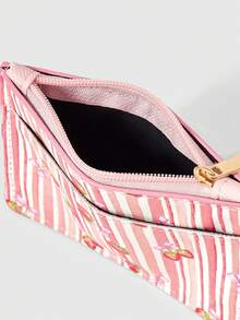 ROMWE Kawaii Pink And White Striped Bow Strawberry Card Pack - Pink white - View 5