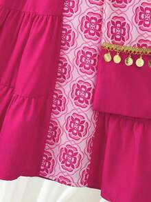 SHEIN 女婴碎花拼接长裙 - 彩色 - 查看 7