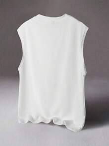 STYNVO Áo tank top nam cổ tròn kẻ sọc thoải mái, phù hợp cho các dịp thường ngày, công sở, kinh doanh, hẹn hò, giải trí, tiệc tùng, tụ họp, có thể mặc riêng hoặc phối cùng trang phục thường ngày, món quà tuyệt vời cho bạn bè. - trắng - Xem 2
