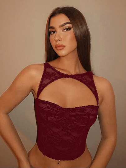 SHEIN BAE Music Festival Holiday Black Removable Corset Top, Concert Outfits