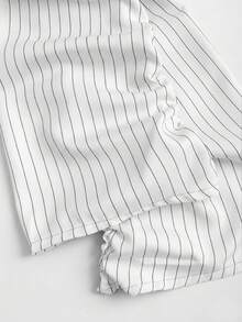 Sweetra Blus Pesta Seksi Slim Fit Lengan Panjang Berkerut Asimetris Gaya Gotik untuk Wanita - Putih - View 4