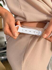 Moonlight&Mama Bộ đồ ngủ bà bầu 2 món, cổ ve áo phối màu tương phản, cài khuy đôi, tay ngắn, dáng rộng. - Màu Khaki - Xem 8