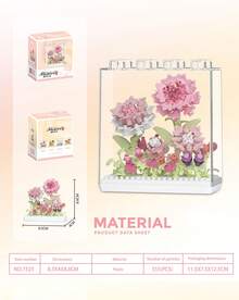 POKOJA LAND POKOJA LAND Huayi Dream Preserved Flower Bouquet Gift Set - DIY Assembly Building Blocks Flower Box - Multicolor - View 8