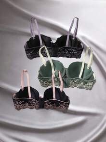 EmpressEnvy 3pack Floral Underwire Bra Lingerie - Multicolor - View 2