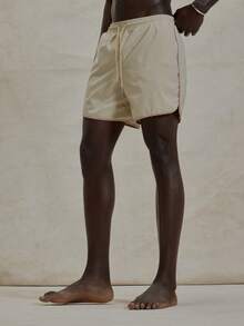 Musero Contrast Hem Basic Style Elasticated Drawstring Waistband Swim Shorts Spring Summer Essentials Swimwear PoolSide Beachy Holiday - Multicolor - View 4