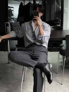 DAZY Camisa casual de manga larga con botones y rayas para hombre, primavera - Multicolor - Ver 6