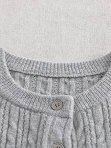GlowEve Women's Heart Embroidery Short Sleeve Single-Breasted Casual Knit Cardigan - Grey - View 7