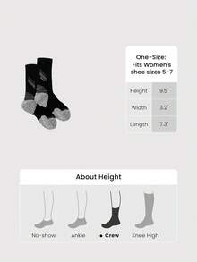 GLOWMODE 1 Pair Cozy Vibes 70% Merino Wool-Blend Sweat-Wicking Arch Support Seamless Toe Socks Ski  Outdoors Daily Casual Wear Spring Summer - Black - View 6