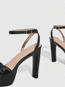 CUCCOO SZL Women Shoes Spring And Summer New Round Toe High Heel Sexy Pole Dance Shoes Temperament Women's Dress Shoes Dating Party Valentine's Day Sexy Wear - ink black - View 8