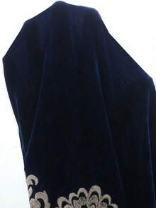 SHEIN Najma Women's Elegant Modest Hooded Arabic Style Dress - Navy Blue - View 7
