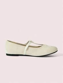 CUCCOO DOLLMOD French Mary Jane Shoes Women's Fashion Outer Wear Leopard Print T-Band Hollow Gentle Retro Low Vamp Slip-On Ballet Flat Beanie Shoes Commuter Shoes - Off-white - View 10