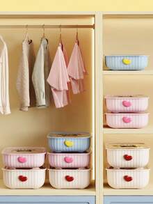 Joivida Dopamine Color Block Underwear Storage Box With Compartments, Household Closet Drawer Organizer, Socks & Underpants Classification Container, Desktop Dormitory Storage Organizer - Multicolor - View 5