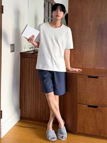 DAZY Men's Striped Elastic Waist Shorts Loungewear, Summer - Multicolor - View 6