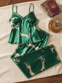 EverLounge Conjunto de pijama de camiseta de tirantes para mujer - Multicolor - Ver 1