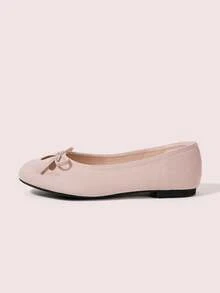 CUCCOO DOLLMOD French Round Toe Soft Sole Hollow Ballet Shoes Women's Fashion Women Wear One Pedal Comfortable Soft Sole Low Vamp Velvet Versatile Flat Sole Shoes Valentine's Day - Dusty Pink - View 7