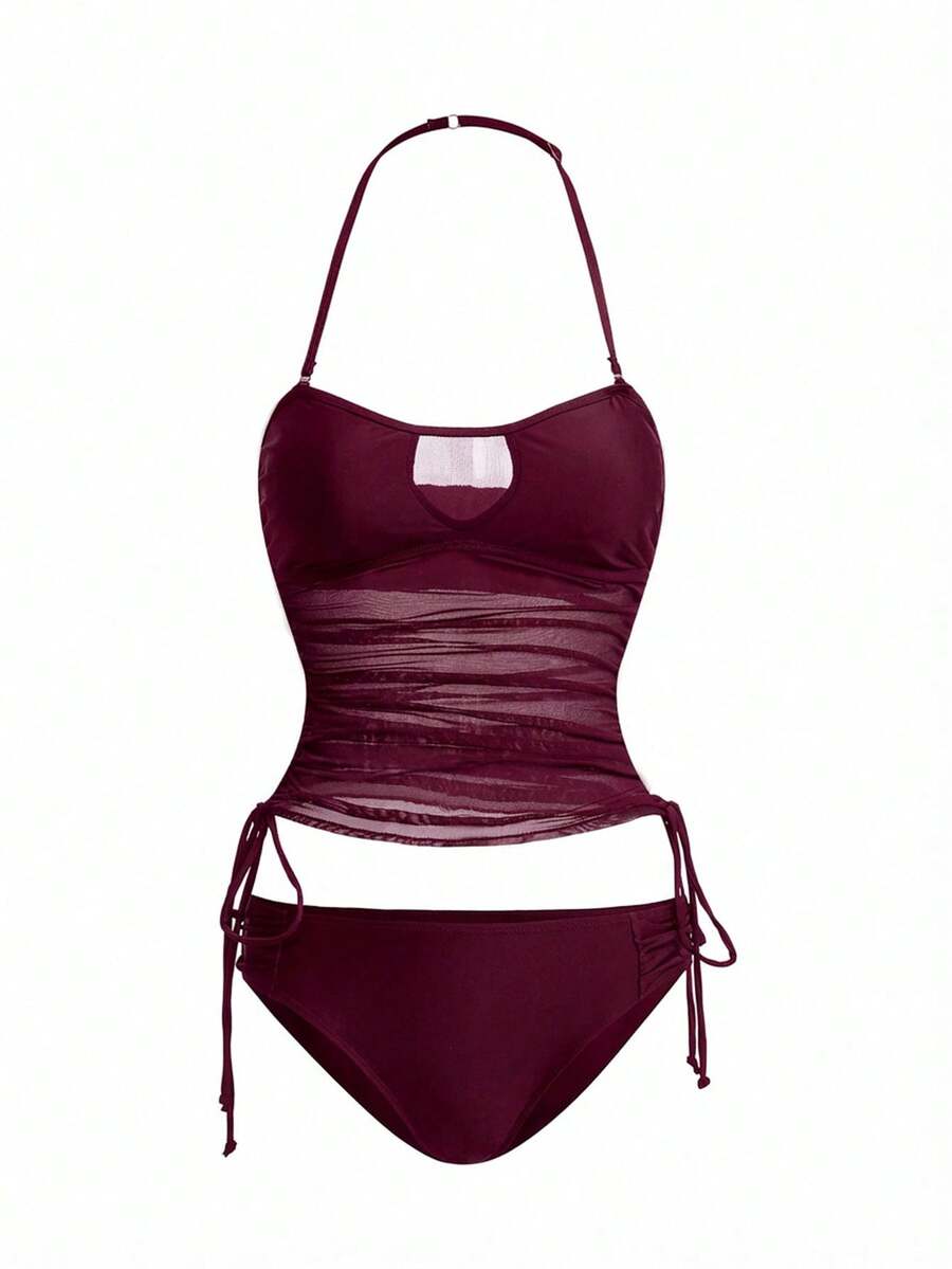 Swim Vcay Women Tankinis - Burgundy - View 1