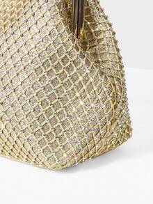 MOTF WOMEN'S RHINESTONE CHAIN EVENING CLUTCH - Gold - View 6