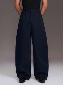 STYNVO Quần ống loe trơn màu, thời trang, đa năng dành cho nam giới. - Màu xanh hải quân - Xem 5