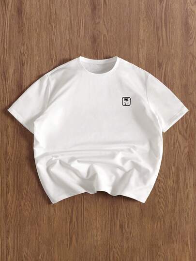 TOKVUE 男士夏季字母印花圆领短袖休闲 T 恤男士夏季服装男士街头潮流街头潮流 T 恤男士落肩 T 恤、街头潮流、男友礼物、返校、图案 T 恤、返校