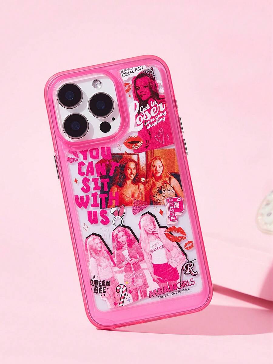 Mean Girls | SHEIN Funda de teléfono móvil retro Y2K para chicas calientes compatible con iPhone 11-17 Pro Max - Rosa - Ver 1