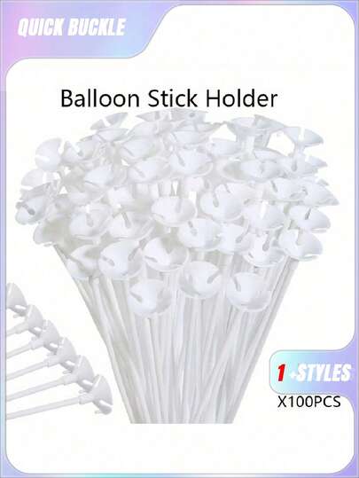 100 piezas Varillas para globos blancas - Varillas de plástico para globos de fiestas, bodas, cumpleaños, Navidad y talla grande (32 cm/12.59 pulgadas) Decoraciones de cumpleaños