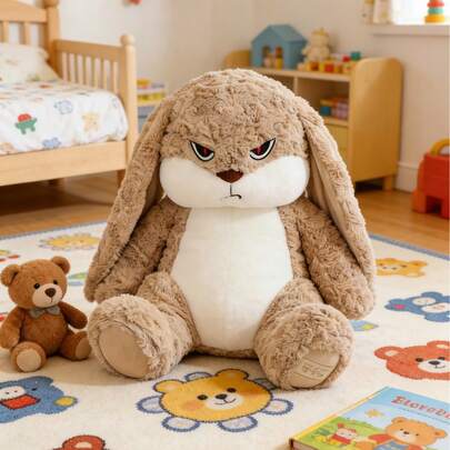 Peluche coniglio, giocattolo coniglio arrabbiato, a forma di coniglio, espressione vivida e tocco morbido, Ã¨ la scelta perfetta per la decorazione de