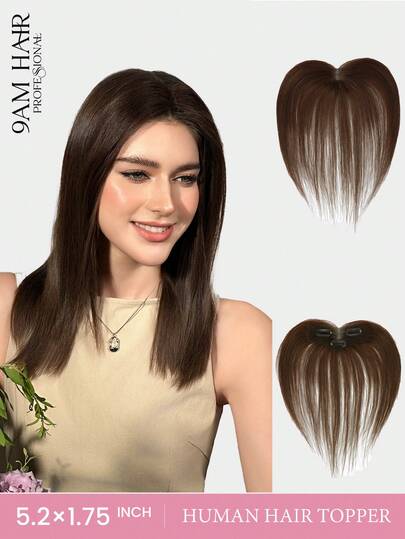 10Inch Hair Toppers For Women Real Human Hair Lace Size 5.2*1.75Inch,Forehead Hairline Hair Piece,For Daily Use, Invisible And Seamless, Easy To Wear.