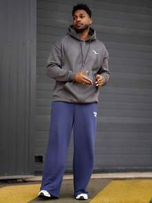 Heavens Edit Men's Autumn/Winter Minimalist Bird Print Pocket Drawstring Hoodie Sweatshirt, Long Sleeve Top - Dark Grey - View 4