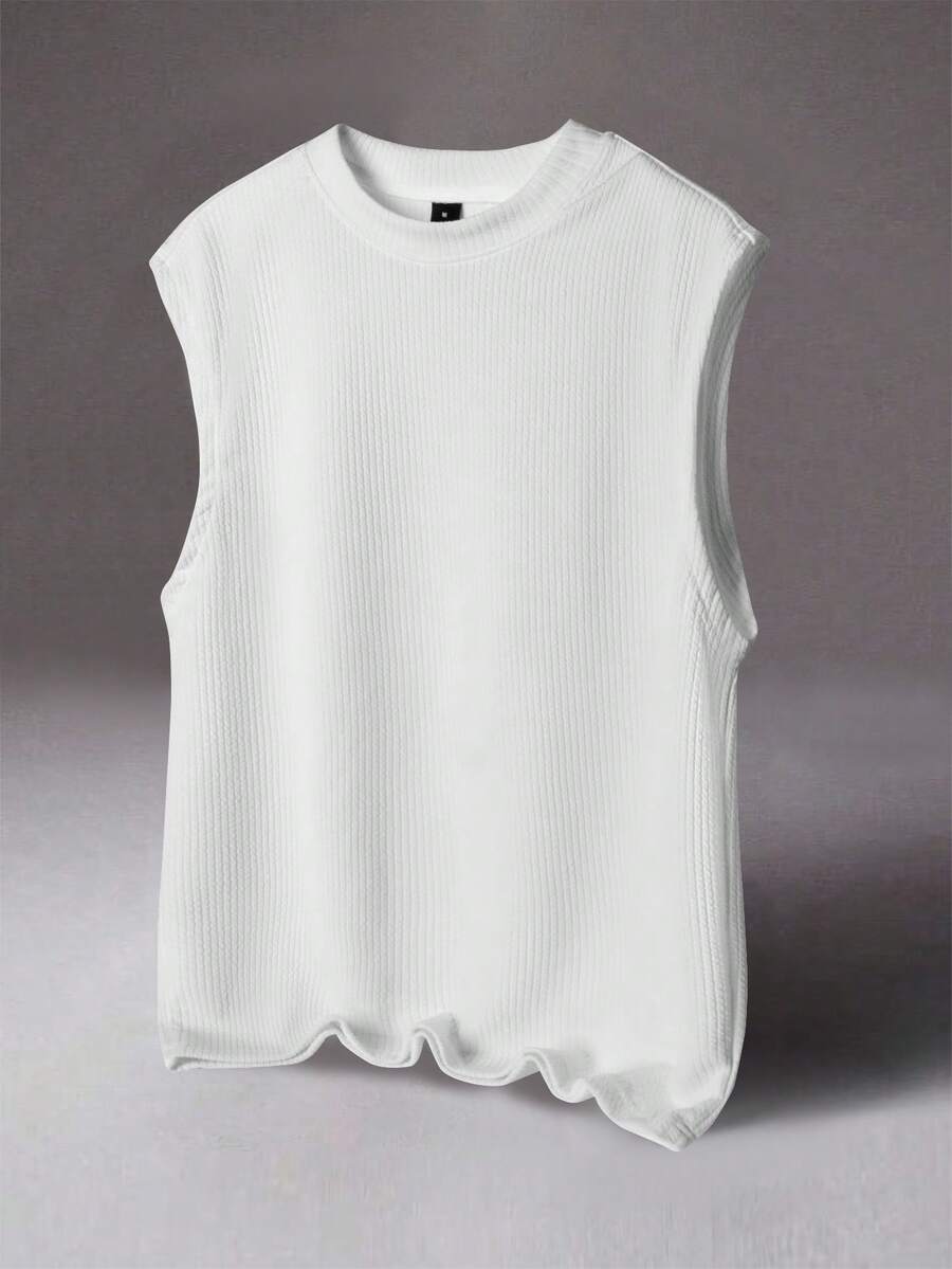 STYNVO Áo tank top nam cổ tròn kẻ sọc thoải mái, phù hợp cho các dịp thường ngày, công sở, kinh doanh, hẹn hò, giải trí, tiệc tùng, tụ họp, có thể mặc riêng hoặc phối cùng trang phục thường ngày, món quà tuyệt vời cho bạn bè. - trắng - Xem 1