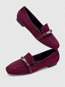 CUCCOO BIZCHIC Pantofi sport confortabili din piele de oaie, stil vintage, cu cataramă, versatili și flatanți pentru naveta - Burgundia - Vizualizare 10