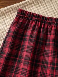 男士舒适休闲格子松紧腰柔软睡裤 - 彩色 - 查看 7