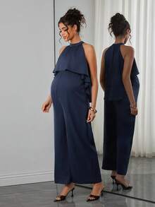 SHEIN Maternity Jumpsuits - Navy Blue - View 4