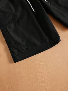 TOKVUE Men's Ins Fashion Street Drawstring Work Shorts, Men's Street Shorts, Cool And Fashionable, Suitable For Daily Wear, Going Out, Meeting Friends, Going To School, Party. Can Be Used As A Gift For Boyfriends, Sons - Black - View 6