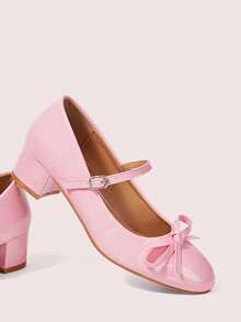 CUCCOO DOLLMOD Giày cao gót nữ thời trang đính nơ, giày công chúa phong cách Lolita, giày cao gót màu hồng dễ thương. - Hồng - Xem 2