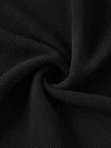 SHEIN Clasi 女士优雅撞色蕾丝修身铅笔裙，黑色休闲夏季女装，女士休闲优雅中长裙，修身，弹力，百搭，经典，适合办公室穿着，教师服装 - 黑色 - 查看 10