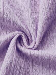 Elamini 两件套女士V领针织蕾丝边长袖上衣搭配蝴蝶结装饰蓬蓬裙，休闲甜美少女约会之夜装扮，适合圣诞派对、新年等场合，粉色 - 紫色 - 查看 6