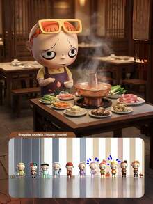 POKOJA LAND Blind Box (Non-Plush Filling), Melancholy Cartoon Character Blind Box - 9 Regular + 2 Hidden ABS Figurines (0.7% Hidden Probability), Desktop Decor & Unique Gift For Collectors,Suitable As Gift For Friends - Tide play blind box - View 2
