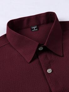 Manfinity RSRT Men's Casual Vacation Short Sleeve Shirt Set - Burgundy - View 5