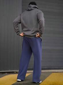 Heavens Edit Men's Autumn/Winter Minimalist Bird Print Pocket Drawstring Hoodie Sweatshirt, Long Sleeve Top - Dark Grey - View 3