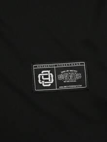 Manfinity Camiseta de manga corta con gráfico de color contrastante para hombres de talla grande - Negro - Ver 4