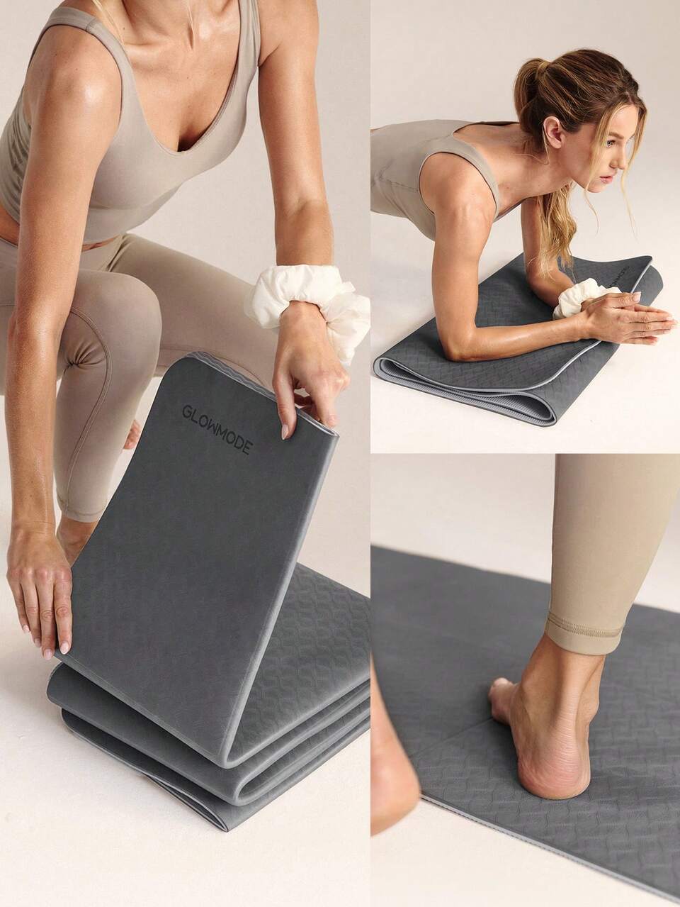 Zen Fold Soft Lightweight Double-Sided Anti-Slip Foldable Yoga Mat Studio Gym Daily Active Wear