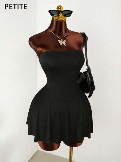 Mistrie 女士纯色荷叶边修身无袖夏季连衣裙