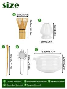 5-Piece Matcha Eggbeater Set - Matcha Set Includes Matcha Eggbeater And Bowl (Matcha Bowl), Sieve, Stand, And Spoon - Complete Set Of Matcha Lattes And Matcha Enthusiasts Gift Japanese Tea Making Tools In 4 Colors - Multicolor - View 10