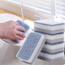 10pcs Magic Sponge ! ! Melte Away Double Sided Cleaning Sponge Kit ,Time-Saving, Effective For Tough Household Scrubbing,Reusable And Easy To Clean ! - Multicolor - View 8