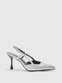 CUCCOO BIZCHIC Women's Elegant Snake Skin Pattern Pumps, Suitable For Commuting For Christmas Spring Shoes - Silver - View 6