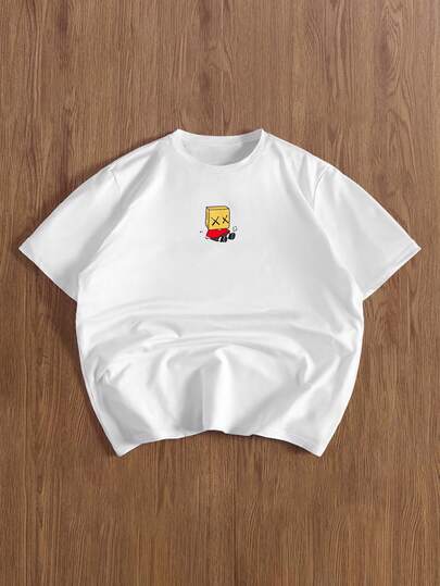 TOKVUE 男士夏季可爱卡通印花圆领短袖休闲T恤男友礼物外出