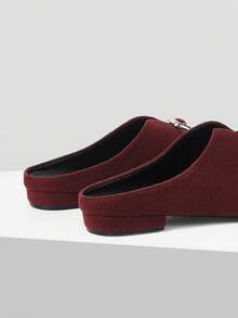 Mnmlis Women's Casual Slip-On Loafers With Buckle Design Valentine's Day - Red - View 6