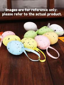 Easter Egg Hanging Decorations Set Of 24 - Colorful Plastic Eggs For DIY, Party, Tree & Spring Festival Decorating - Multicolor - View 1